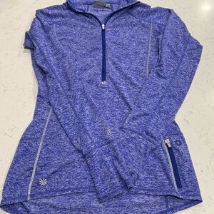 Athleta 1/2 Zip Womens Size Xs Fast Track Blue Pull Over 1/2 Zip Up